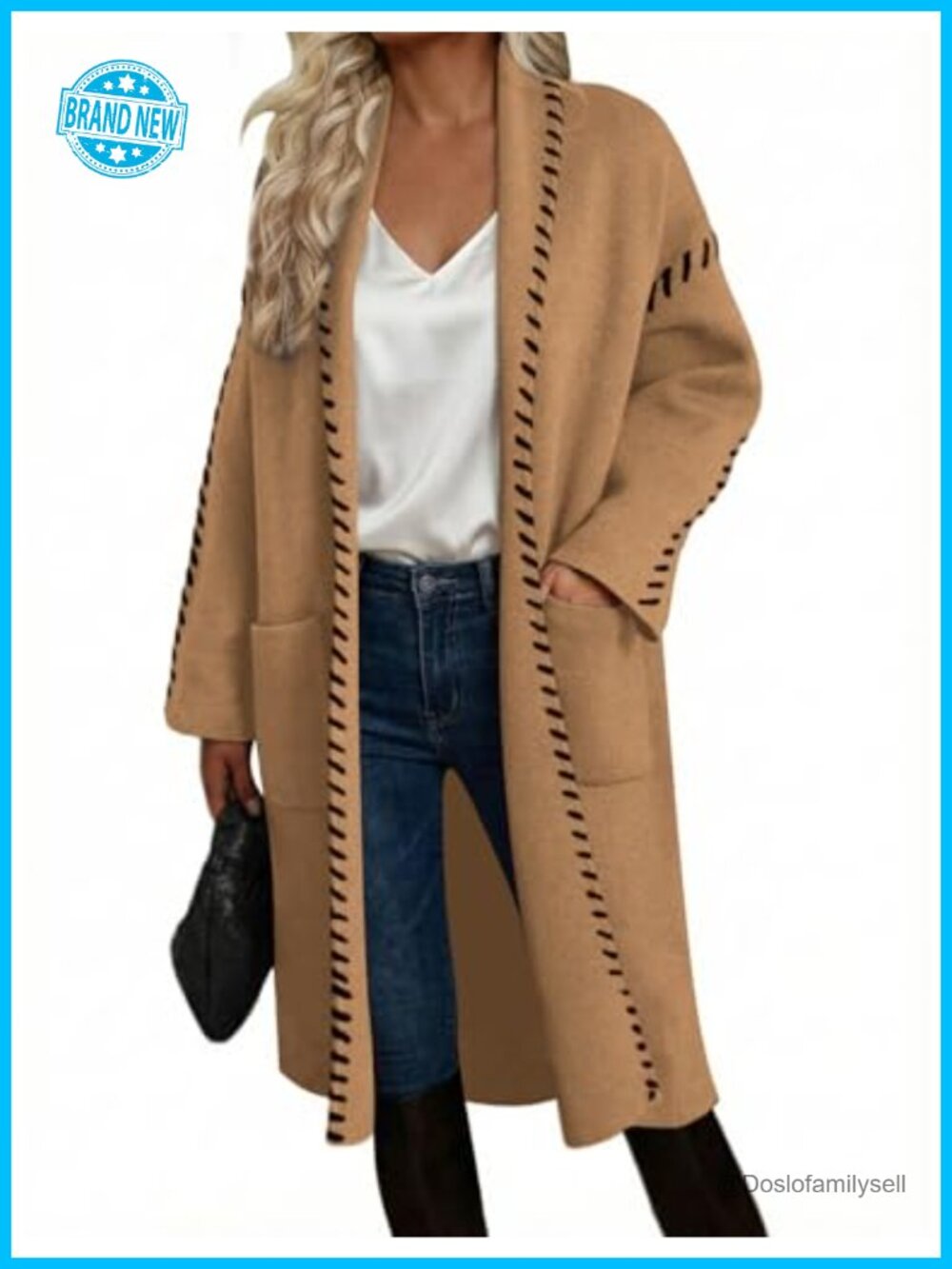 Oversized Chunky Knit Long Cardigan Sweater Coat with Pockets